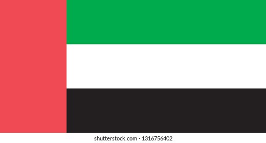 National flag correctly designed to specifications, United Arab Emirates