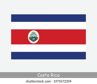 National Flag of Costa Rica. Costa Rican Country Flag. Republic of Costa Rica Detailed Banner. EPS Vector Illustration Cut File