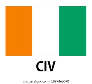 The national flag of Cote d'Ivoire.