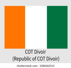 National flag of Cote Divoire (Cote Divoire Republic). Can be used in history books and atlases, as well as for large-scale machine printing