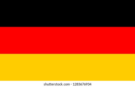 National flag of country Germany (Black, red, yellow color)