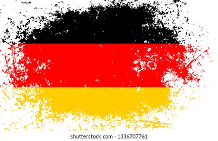 National flag of country Germany (Black, red, yellow color) with grunge textured background