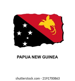 NATIONAL FLAG OF THE COUNTRY OF PAPUA NEW GUINEA, INTERESTING VECTOR