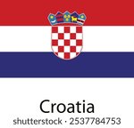 The national flag of Croatia, featuring three horizontal stripes of blue, white, and red, with the red stripe being wider than the others