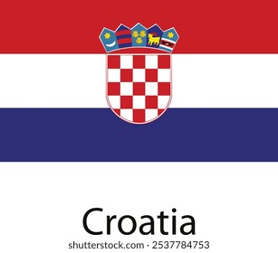 The national flag of Croatia, featuring three horizontal stripes of blue, white, and red, with the red stripe being wider than the others