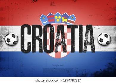 National flag of Croatia. Vintage background. Grunge texture. Banner design pattern. Vector illustration