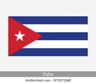 National Flag of Cuba. Cuban Country Flag. Republic of Cuba Detailed Banner. EPS Vector Illustration Cut File