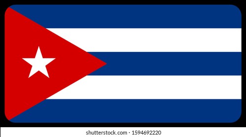 the national flag of cuba on black background.