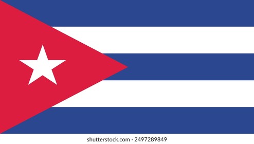 National flag of Cuba. Rectangular flag. Vector illustration