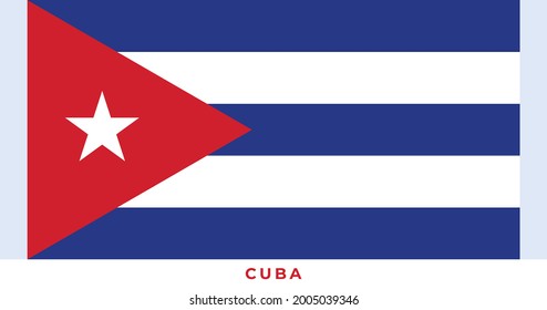 La bandera nacional de Cuba. Ilustración vectorial de Cuba, bandera vectorial de Cuba.