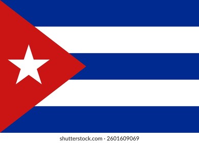 National flag of Cuba. Vector illustration.