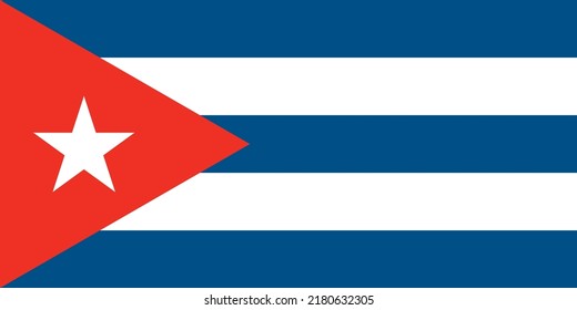 National flag of Cuba in vector(EPS) format. Colors and proportion are based on actual and official dimensions.