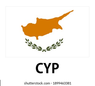 The national flag of Cyprus.