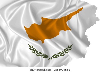 National Flag of Cyprus vector with torn edges on transparent background