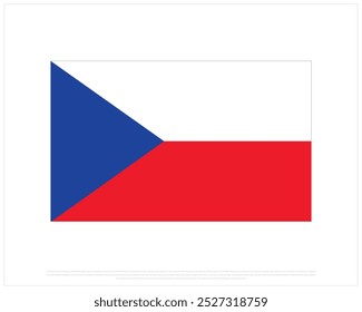 National flag of Czech Republic on a white background, National Day of Czech Republic, Czech Republic, Editable Vector illustration of Czech Republic flag, Independence Day design