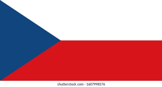 the national flag of czech republic. proportion 1:2
