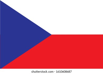 The national flag of Czechia in red blua and white