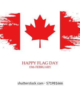 National Flag Day of Canada greeting card. Vector Illustration.