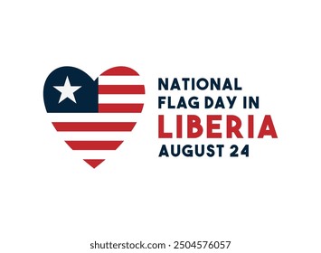National Flag Day in Liberia. August 24. White background. Eps 10.