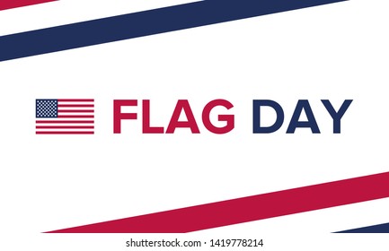 National Flag Day in United States. Holiday celebrated annual June 14 in USA. Patriotic style design with american flag. Poster, greeting card, banner and background. Vector illustration