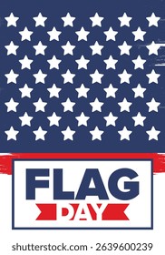 National Flag Day in United States. Holiday celebrated annual June 14 in USA. Patriotic style design with american flag. Poster, greeting card, banner and background. Vector illustration