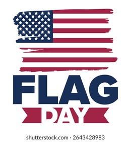 National Flag Day in United States. Holiday celebrated annual June 14 in USA. Patriotic style design with american flag. Poster, greeting card, banner and background. Vector illustration