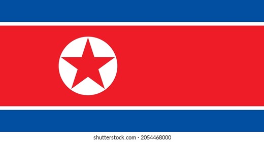 National Flag Democratic People's Republic of Korea (DPRK) - vector, North Korea, Ramhongsaek Konghwagukgi