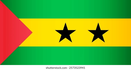 National flag of the Democratic Republic of Sao Tome and Principe. Vector symbol of the state