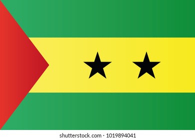São Tomé and Príncipe national flag. Democratic Republic of São Tomé and Príncipe vector illustration symbol.
