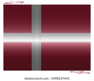 National Flag of Denmark in black shadow. Danish flag in Rectangle shape. European Country. Denmark flags isolated on white background. Editable vector EPS available