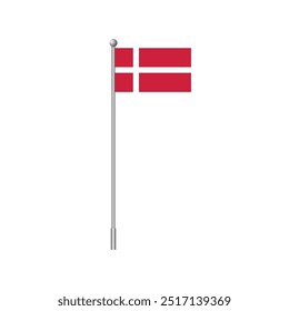 National flag of Denmark. isolated on white background. Vector