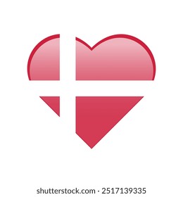 National flag of Denmark. Love icon flag vector illustration