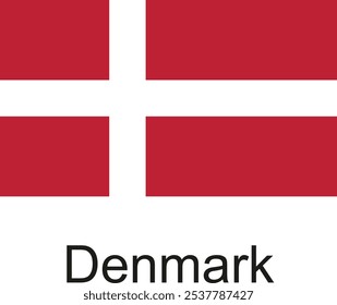 The national flag of Denmark, often called the Dannebrog, is a red rectangular flag with a white cross that is offset to the hoist.  It is the oldest national flag still in use.