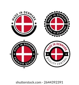 Bandeira nacional da Dinamarca, define ícones de vetor planos