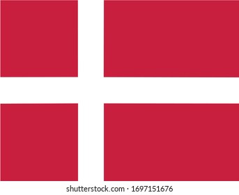 The national flag of Denmark. Vector illustration.