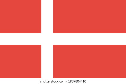 National flag of the Denmark. Vector illustration.