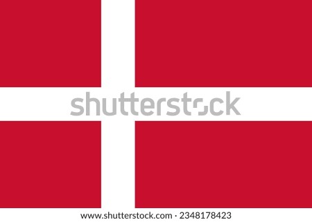 National flag of Denmark. Vector illustration.