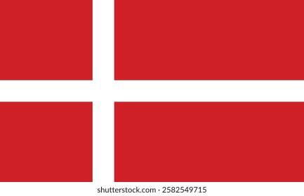 The national flag of Denmark. Denmark flag vector. A symbol of national pride and heritage. Official colors, Kingdom of Denmark.