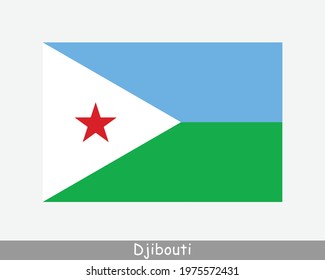 National Flag of Djibouti. Djiboutian Country Flag. Republic of Djibouti Detailed Banner. EPS Vector Illustration Cut File svg