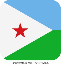 The national flag of Djibouti. Square icon. Square flag. Standard colors. Digital illustration. Computer illustration. Vector illustration. svg