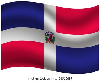 National flag of Dominican Republic. original colors and proportion. Simply vector illustration, from countries flag set.