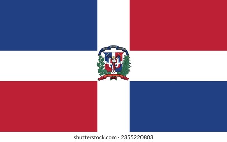 National Flag of Dominican Republic Vector