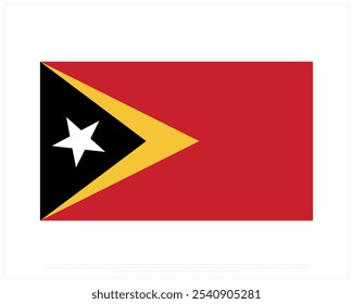 Nationalflagge von Osttimor auf weißem Hintergrund, Unabhängigkeitstag von Osttimor, Osttimor, bearbeitbare Vektorgrafik der Osttimor-Flagge, Gestaltung des Nationalfeiertages