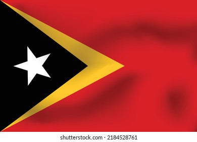 National flag of East Timor. Realistic pictures flag