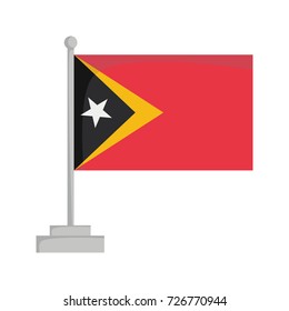 National flag of East Timor Vector Illustration