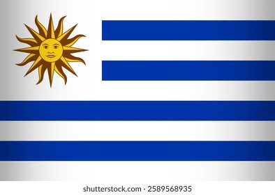 National Flag of the Eastern Republic of Uruguay. Vector Element