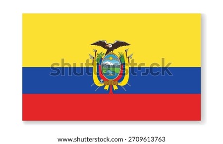 National flag of Ecuador in flat style. Vector flat illustration.
