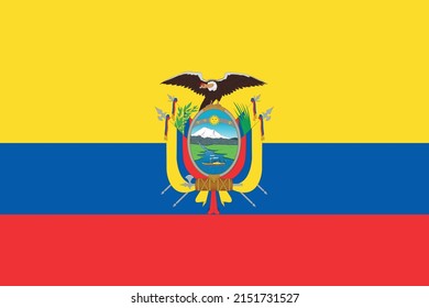 National flag of Ecuador - Vector Eps10