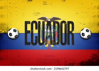 Nationalflagge Ecuadors. Vintage-Hintergrund. Grunge Textur. Bannerdesign-Muster. Vektorgrafik