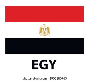 The national flag of Egypt.